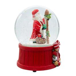 Kurt Adler Wind Up Musical Santa w/ Gift Bag Tree Water Globe