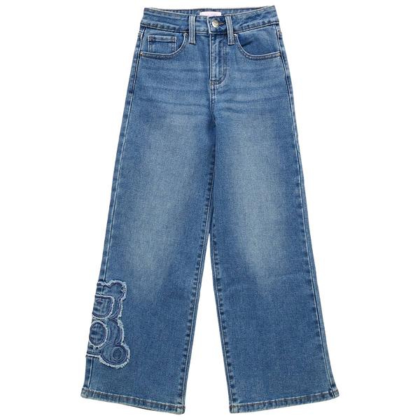 Girls (7-14) YMI(R) Distressed Teddy Bear Wide Leg Jeans - image 