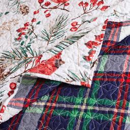 Greenland Home Fashions™ Cardinal Plaid Reversible Quilt Set