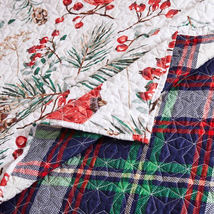 Greenland Home Fashions™ Cardinal Plaid Reversible Quilt Set