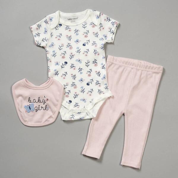 Baby Girl &#40;NB-9M&#41; baby views&#40;R&#41; 3pc. Butterfly Bodysuit & Pants Set - image 