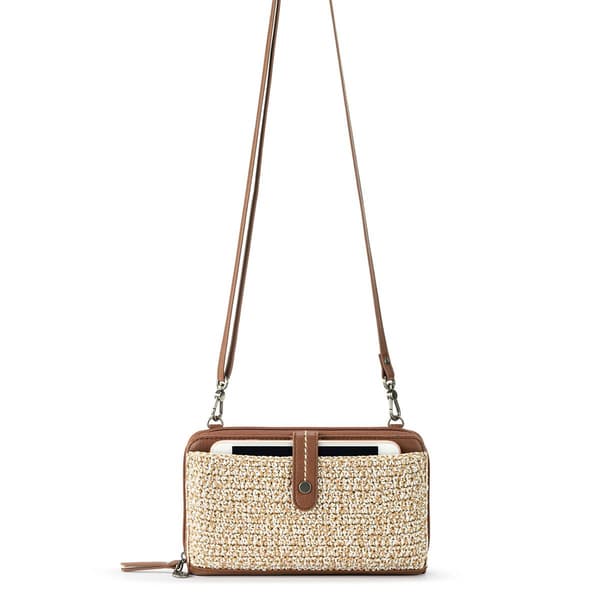 The Sak Iris Large Crochet Smartphone Crossbody - Bamboo Static