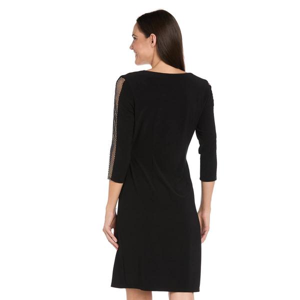 Petites R&M Richards 3/4 Embellished Sleeve Surplice Sheath Dress