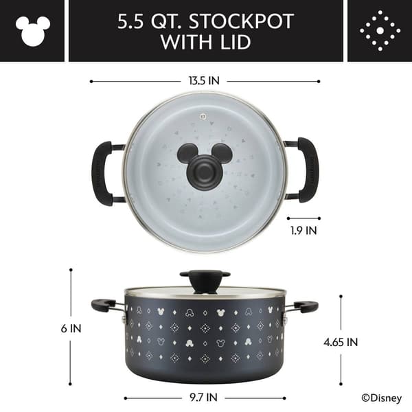 Farberware® Disney Monochrome 5.5qt. Ceramic Nonstick Stockpot