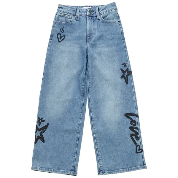 Girls (7-14) YMI® Graffiti Wide Leg Jeans