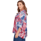 Plus Size Ruby Rd. Indigo Go Tie Dye Floral Keyhole Neck Blouse - image 4