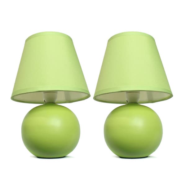 Simple Designs Mini Ceramic Globe Table Lamp - Set of 2