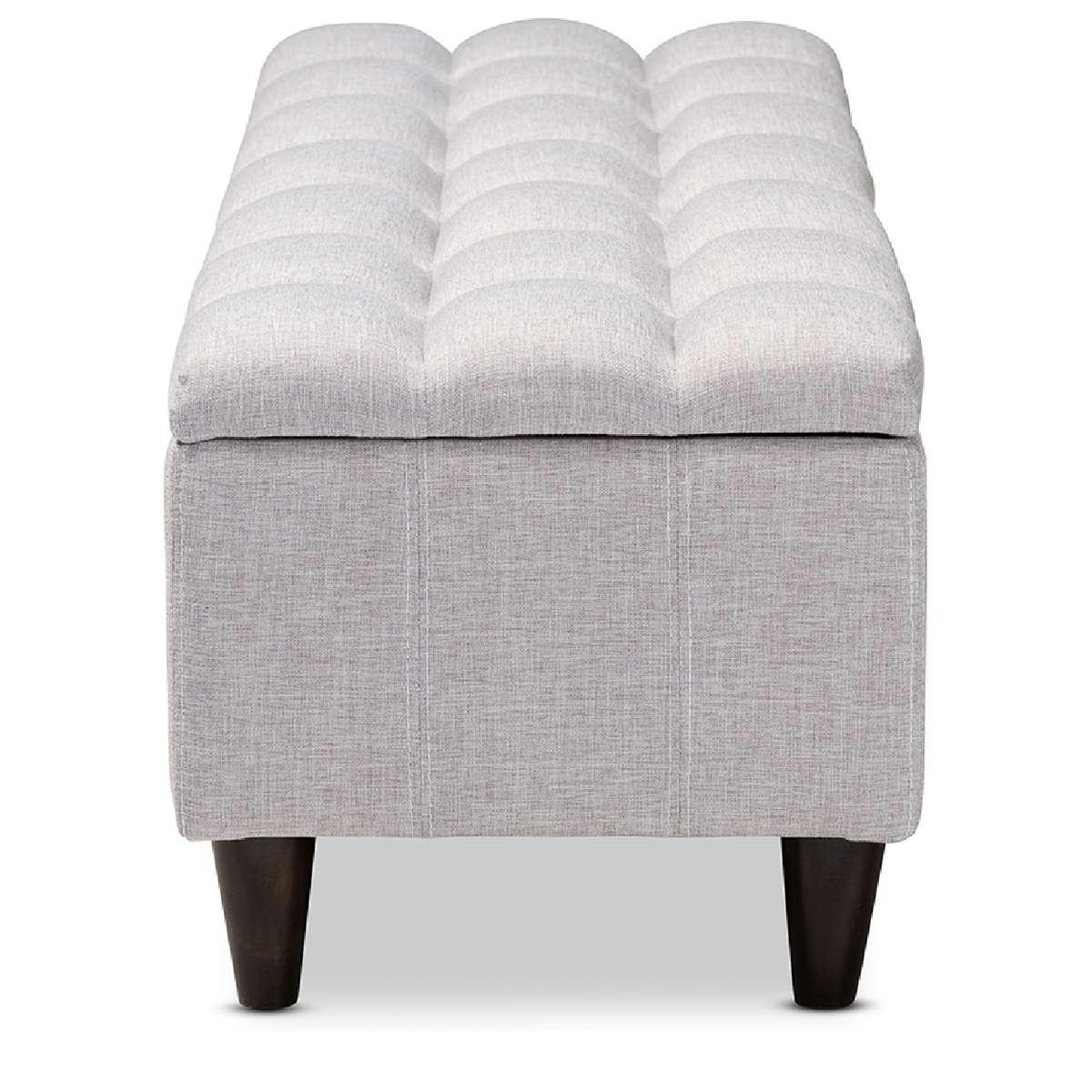 Baxton Studio Brette Wood Storage Bench Ottoman