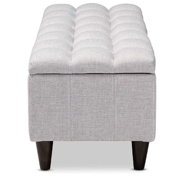 Baxton Studio Brette Wood Storage Bench Ottoman