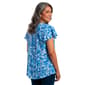 Womens Cocomo Cap Flutter Sleeve Floral Blouse - image 2