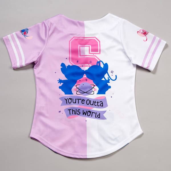 Girls (7-16) Disney Stitch & Angel Planets Baseball Jersey