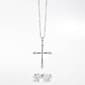 Silver-Tone CZ Cross Pendant & Earring Set - image 1