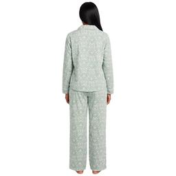 Womens Laura Ashley® Cotton Blend Long Sleeve Pajama Set
