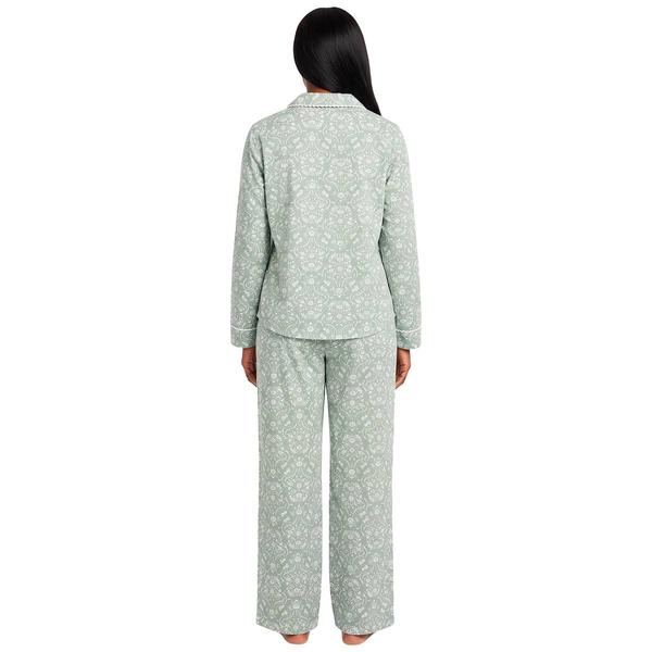 Womens Laura Ashley® Cotton Blend Long Sleeve Pajama Set
