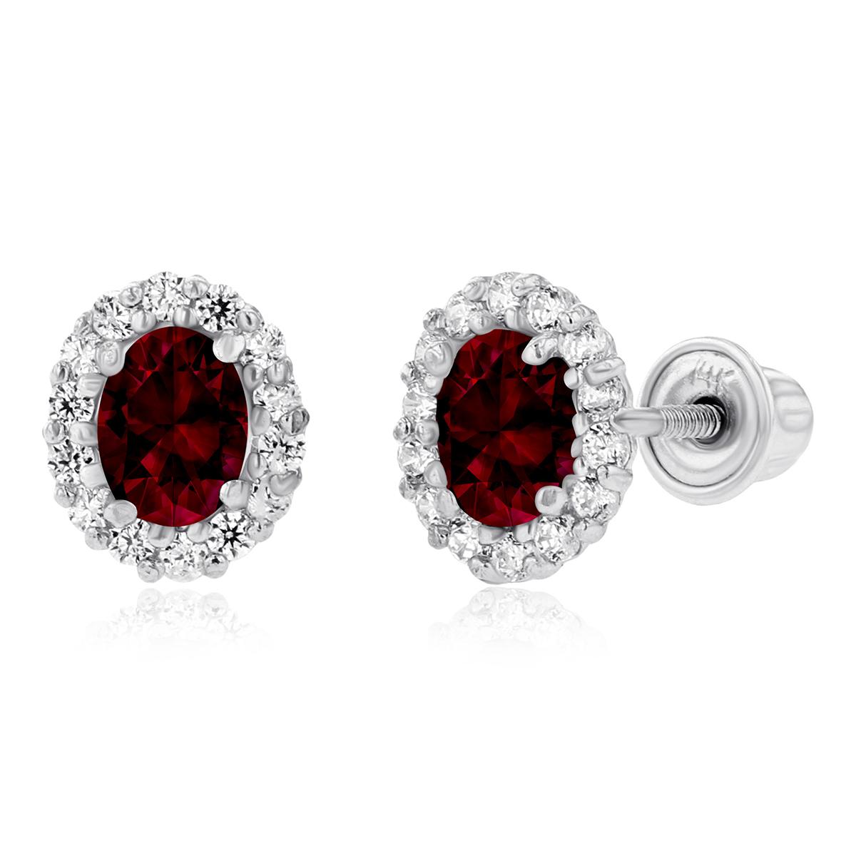 Gemstone Classics™ 14kt. White Gold Garnet Oval Earrings