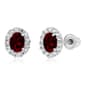 Gemstone Classics(tm) 14kt. White Gold Garnet Oval Earrings - image 1