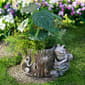 Northlight Seasonal Frogs on Tree Stump Garden Planter - image 1