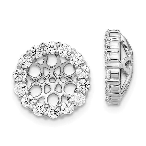Diamond Classics&#40;tm&#41; 14k 12mm Diamond Round Earring Jackets - image 