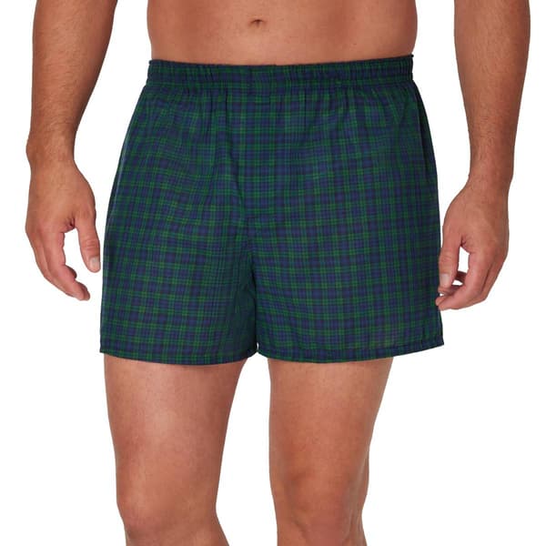 Mens Big & Tall Hanes Ultimate(R) Woven Boxers - Black/Red/Blue