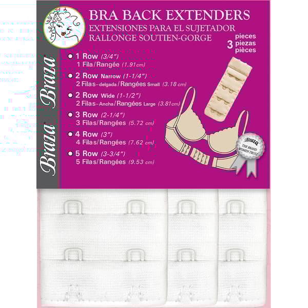 Womens Braza 3pk. 2 Hook Bra Back Extenders