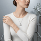 Saffron Sterling Silver Moissanite Diamond Arc Pendant Necklace - image 6