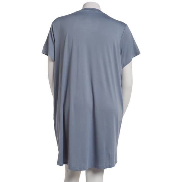 Plus Size Jaclyn Short Sleeve Floral Heart Screen Nightshirt