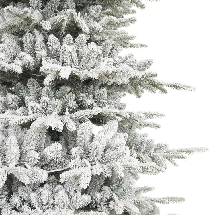 Puleo International 6.5ft. Pre-Lit Flocked Fir Christmas Tree
