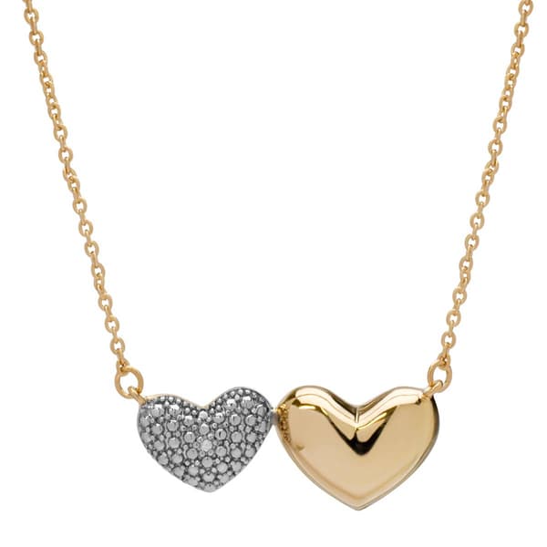 Accents by Gianni Argento Diamond Accent Double Heart Necklace - image 