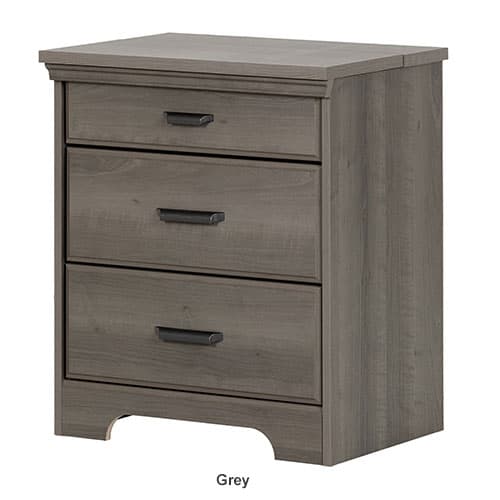 South Shore Versa Nightstand with Charging Station &amp; Drawers