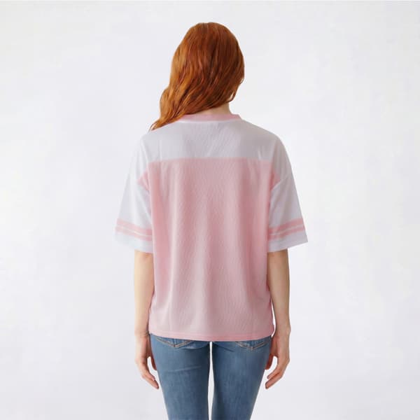 Juniors Derek Heart Mesh Oversized Boxy Football Tee - image 