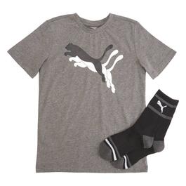 Boys (8-20) Puma 2pc. Jersey Graphic Tee &amp; Socks Set - Charcoal