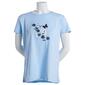 Womens Top Stitch by Morning Sun Spring Blues Tee - image 1