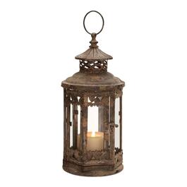 9th &amp; Pike(R) Brown Iron Rustic Votive Candle Holder Lantern