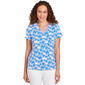 Womens Hearts of Palm Feeling Just Lime Scratched Floral Top - image 1