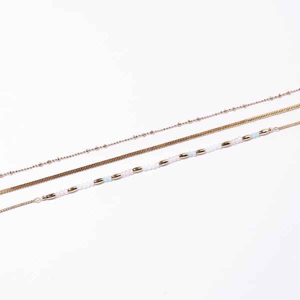 Ashley 3pc. Gold Pastel Dreamy Dotted Anklet Set - image 