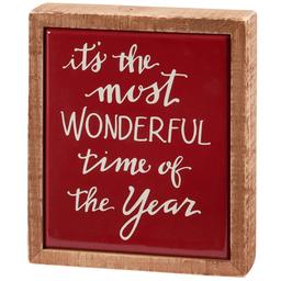 Primitives By Kathy Most Wonderful Time Box Sign Mini