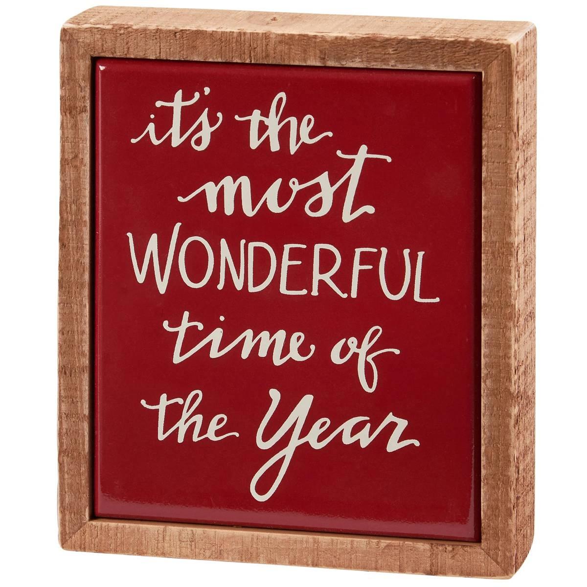 Primitives By Kathy Most Wonderful Time Box Sign Mini