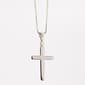Sterling Silver Small Block Cross Pendant Necklace - image 1
