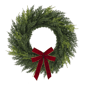 Puleo International 22in. PE Cypress Christmas Wreath with Bow - image 1