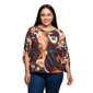 Plus Size 24/7 Comfort Apparel Brown Paisley Dolman Blouse - image 1