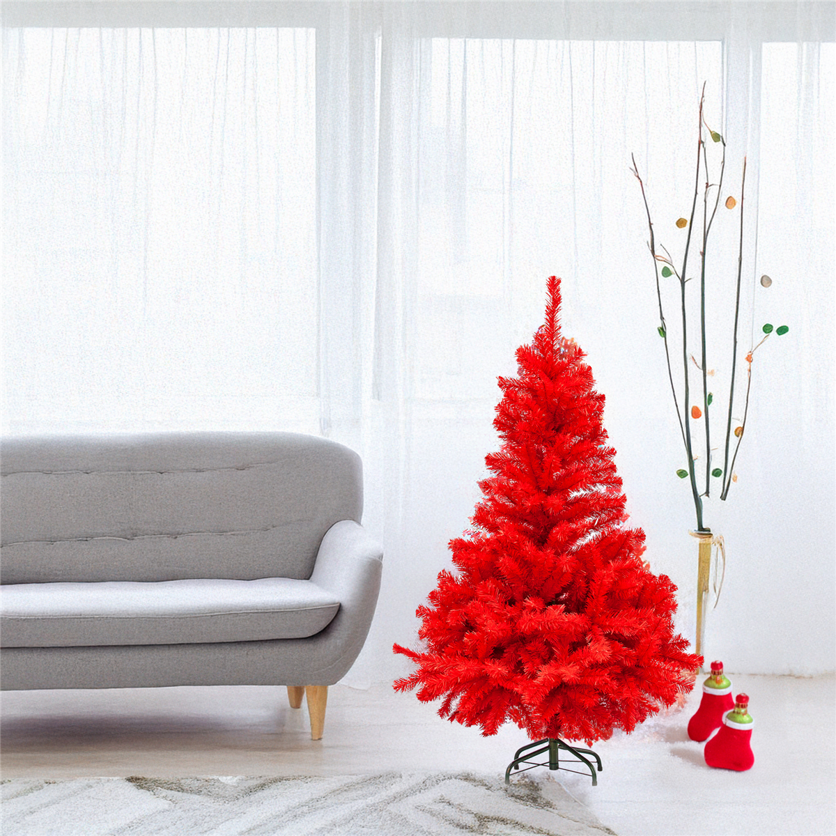 Northlight 4ft. Full Pine Scarlet Red Artificial Christmas Tree