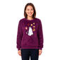 Womens Inner Circle Ghost Cat Sequin Sherpa Sweatshirt - image 1