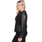 Petite Alfred Dunner Barcelona Ponte Knit Faux Leather Jacket - image 4