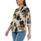Womens Zac & Rachel Roll Tab Sleeve Floral Watercolor Blouse - image 3