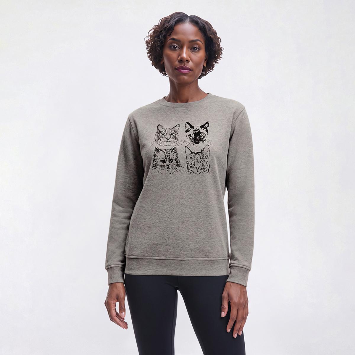 Petite Hasting & Smith Long Sleeve Cat Fleece Sweatshirt