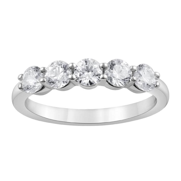 Nova Star(R) White Gold 5 Stone Lab Grown Diamond Anniversary Ring