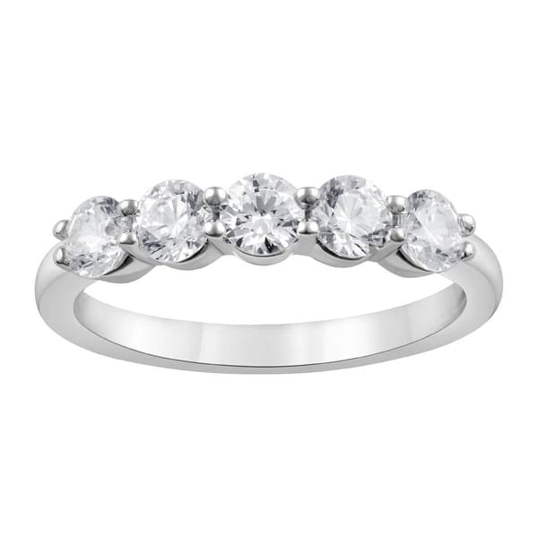 Nova Star(R) White Gold 5 Stone Lab Grown Diamond Anniversary Ring - image 