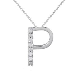 1/20cttw. Natural Diamond Sterling Silver Letter P Pendant