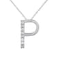 1/20cttw. Natural Diamond Sterling Silver Letter P Pendant - image 1