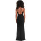 Juniors Crystal Doll Rhinestone X Back Drape Neck Gown - image 3